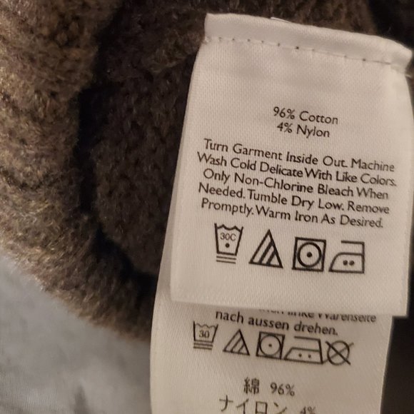 Eddie Bauer Men's Medium Cotton Brown Sweater with Half Zip - Picture 4 of 4